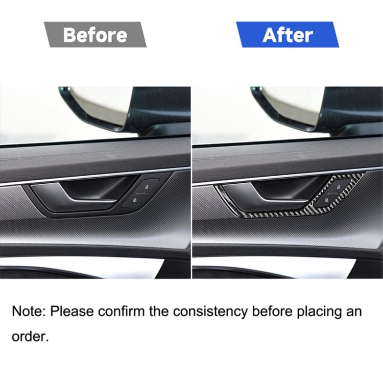 Car Carbon Fiber Inner Door Handle Decorative Sticker for Audi A6L / A7 2019-, Left and Right Drive Universal, Inner Door Handle