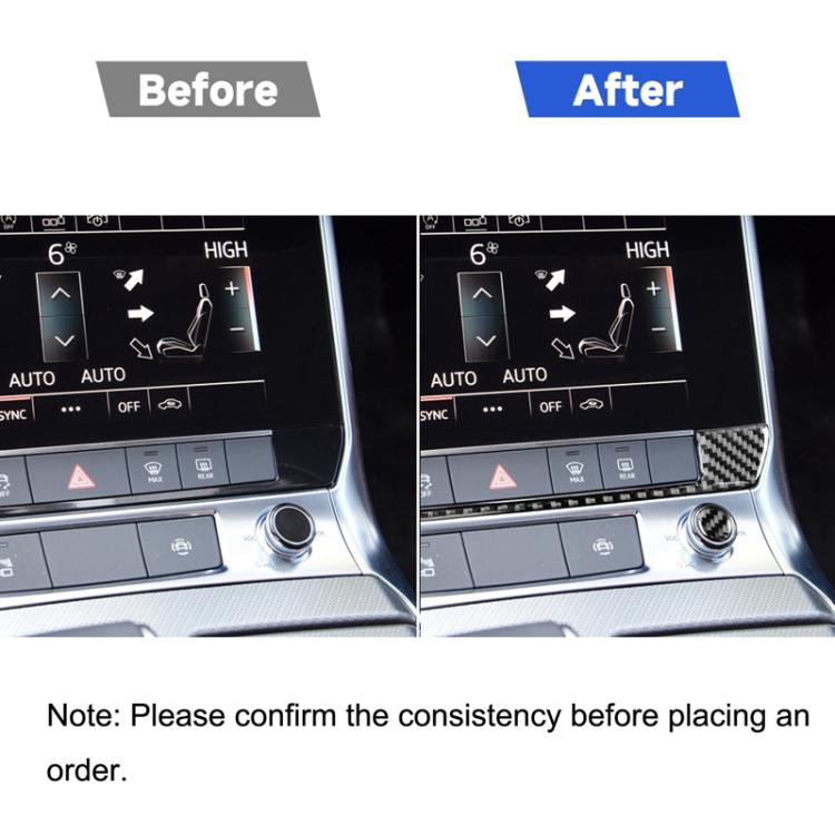 Car Carbon Fiber Warning Panel Buttons Decorative Sticker for Audi A6L / A7 2019-, Left and Right Drive Universal, Warning Panel Buttons