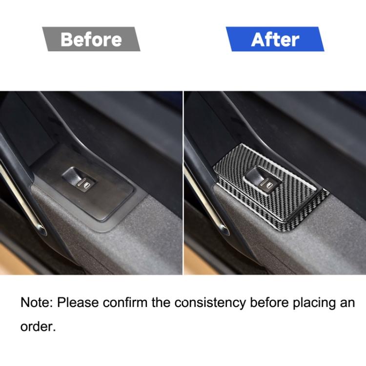 Car Carbon Fiber Glass Lift Panel Decorative Sticker for Volkswagen Beetle 2012-2019, Left Drive, Glass Lift Panel, Left Drive