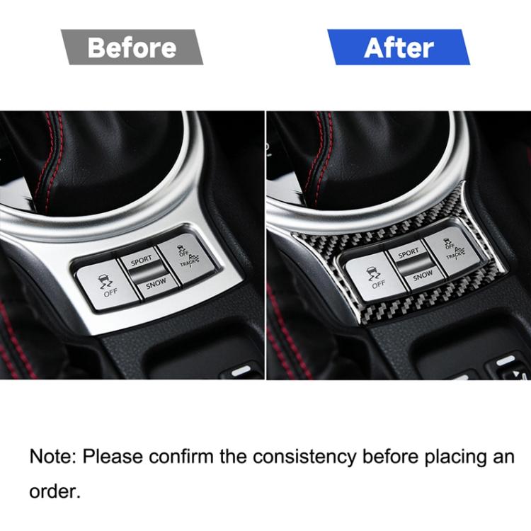 Car Carbon Fiber Gear Button Decorative Sticker for Subaru BRZ / Toyota 86 2017-2019, Left and Right Drive Universal, Gear Button