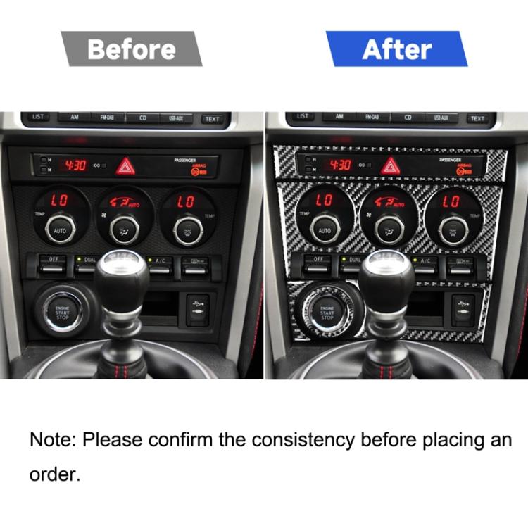 5 in 1 Car Carbon Fiber Control Panel A Decorative Sticker for Subaru BRZ / Toyota 86 2017-2019, Left Drive, Storage Box A