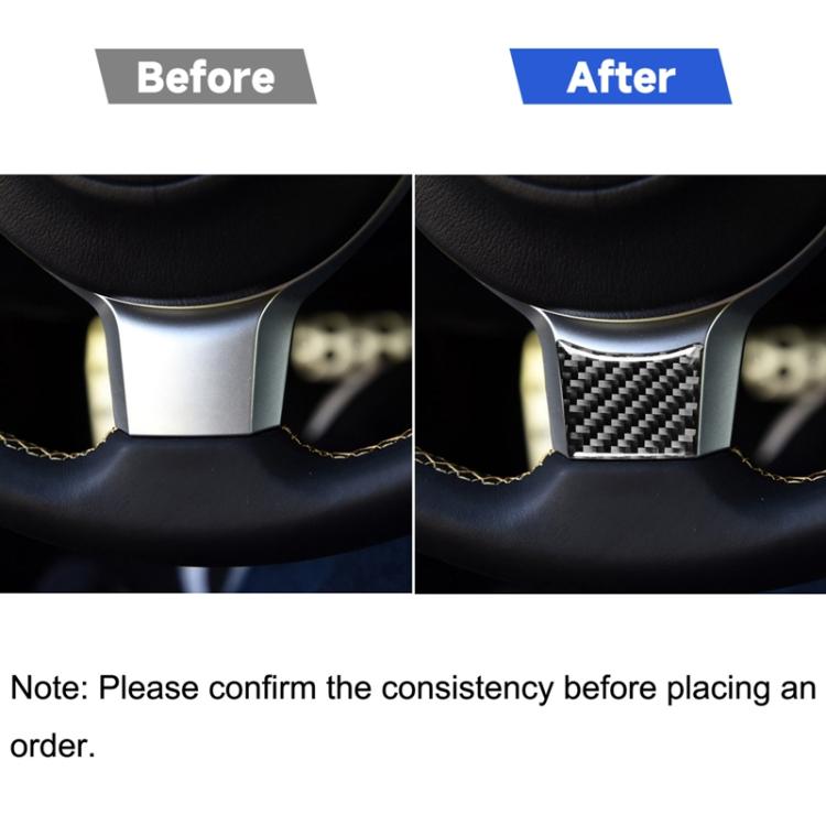 Car Carbon Fiber Steering Wheel Decorative Sticker for Subaru BRZ / Toyota 86 2017-2019, Left and Right Drive Universal, Steering Wheel