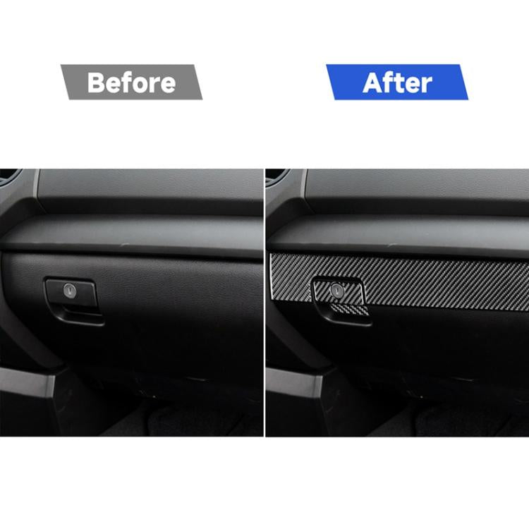 3 PCS / Set Carbon Fiber Car Co-pilot Glove Box Decorative Sticker for Toyota Tundra 2014-2018, Left Driving, Co-pilot Glove Box, Left Driving
