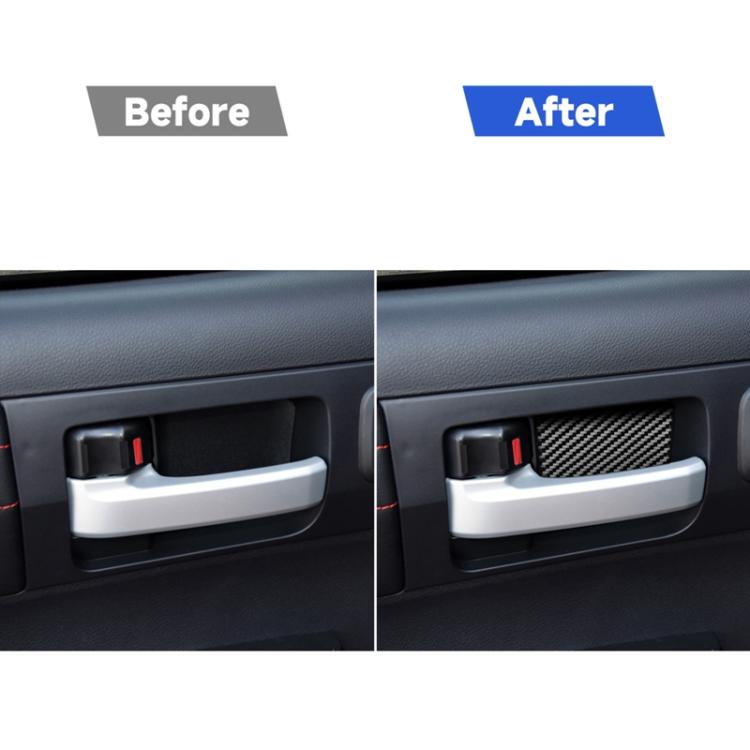 4 PCS / Set Carbon Fiber Car Inner Door Bowl Decorative Sticker for Toyota Tundra 2014-2018, Left Right Driving Universal, Inner Door Bowl
