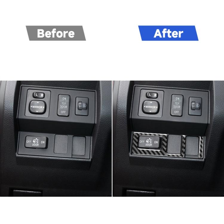 2 PCS / Set Carbon Fiber Car Headlight Switch Ring Decorative Sticker for Toyota Tundra 2014-2018, Left Right Driving Universal, Headlight Switch Ring