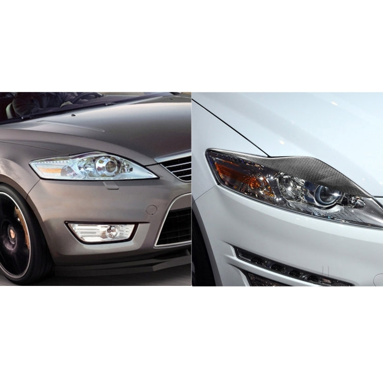 2 PCS / Set Carbon Fiber Car Lamp Eyebrow Decorative Sticker for Ford Mondeo MK4 2007-2013, Drop Glue Version, For Ford Mondeo MK4 2007-2013