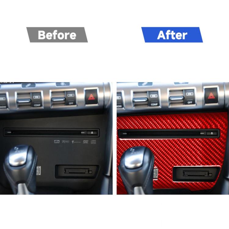 Carbon Fiber Car CD Player Console B Version Decorative Sticker for Nissan GTR R35 2008-2016, Left Driving, CD Player Console B Version