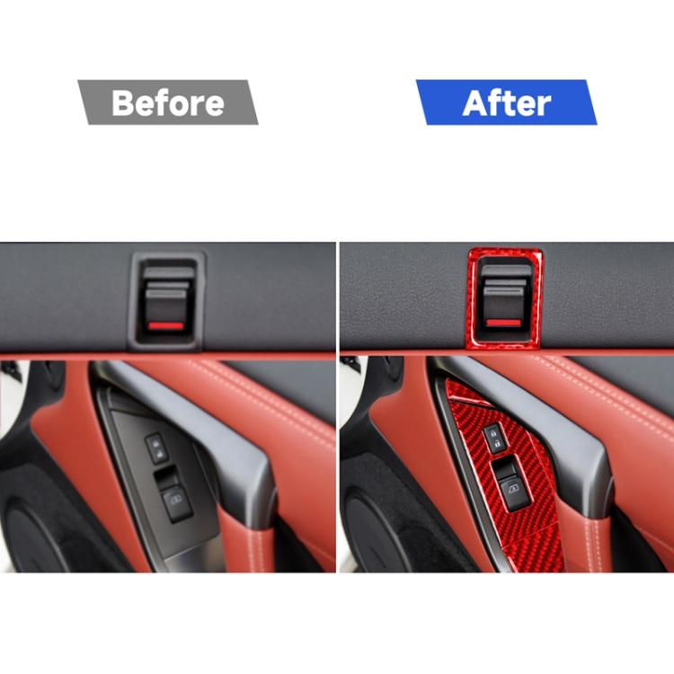 6 PCS / Set Carbon Fiber Car Window Lift Button Door Lock Decorative Sticker for Nissan GTR R35 2008-2016, Left Driving, Window Lift Button Door Lock, Left Driving