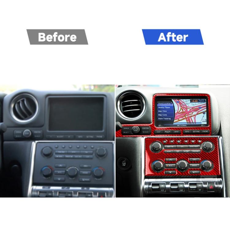 2 PCS / Set Carbon Fiber Car Navigation Instrument Decorative Sticker for Nissan GTR R35 2008-2016, Left Driving, Navigation Instrument , Left Driving