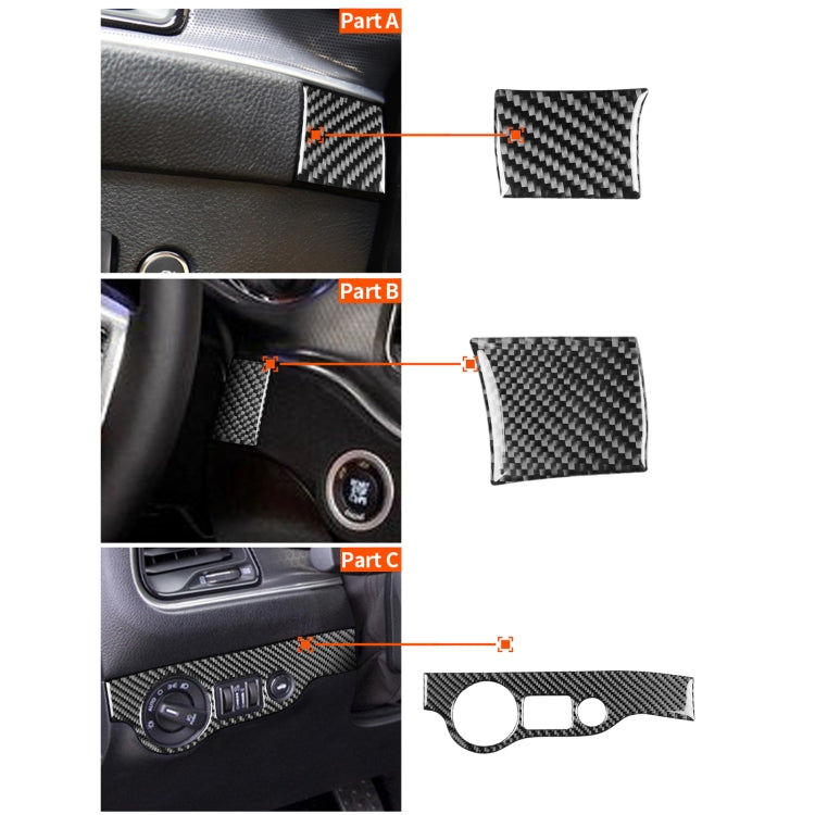Carbon Fiber Car Headlight Panel Decorative Sticker for Dodge Challenger 2015 to Now, Left Driving, Headlight Panel