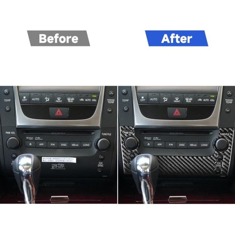Carbon Fiber Car CD Panel A Version Decorative Sticker for Lexus GS 2006-2011,Left and Right Drive Universal, CD Panel A Version