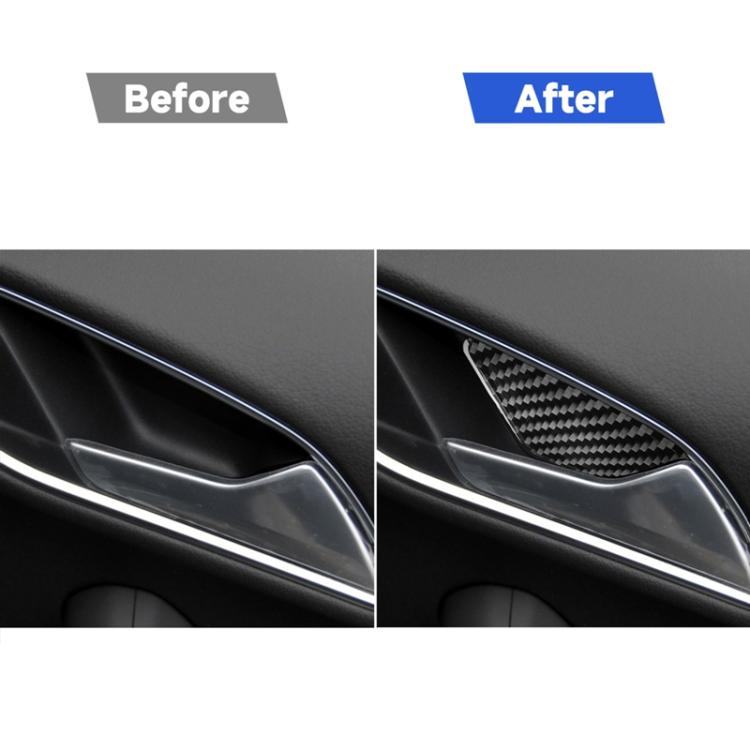 4 PCS / Set Carbon Fiber Car Inner Door Bowl Decorative Sticker for Audi Q3 2013-2018,Left and Right Drive Universal, Inner Door Bowl