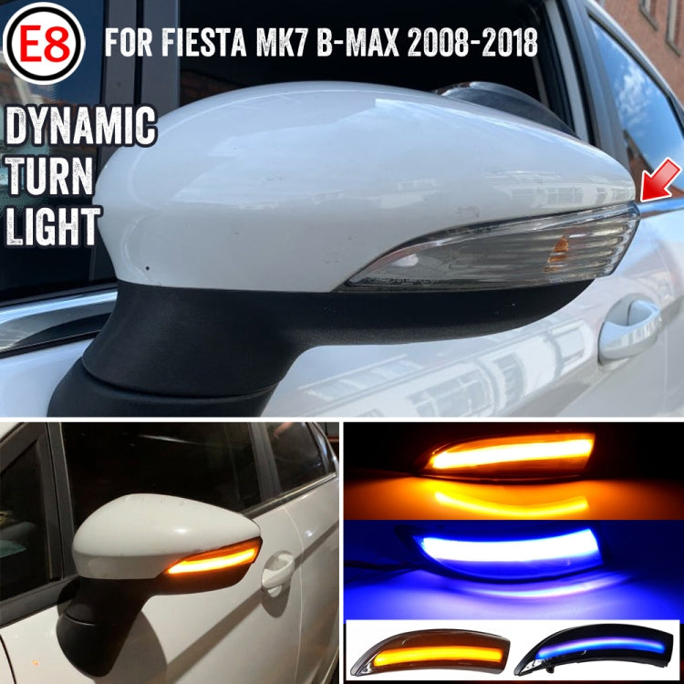 1 Pair For Ford Fiesta 2008-2017 Car Dynamic LED Turn Signal Light Rearview Mirror Flasher Water Blinker, For Ford Fiesta 2008-2017 (Blue)