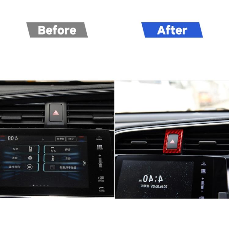 Car Carbon Fiber Double Flash Light Decorative Sticker for Honda Tenth Generation Civic 2016-2019, Right Drive, Double Flash Light Right Drive