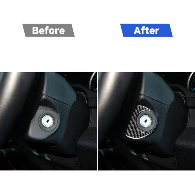 Car Carbon Fiber Ignition Switch Decorative Sticker for Ford F150 2017-2020, Left and Right Drive Universal, Ignition Switch