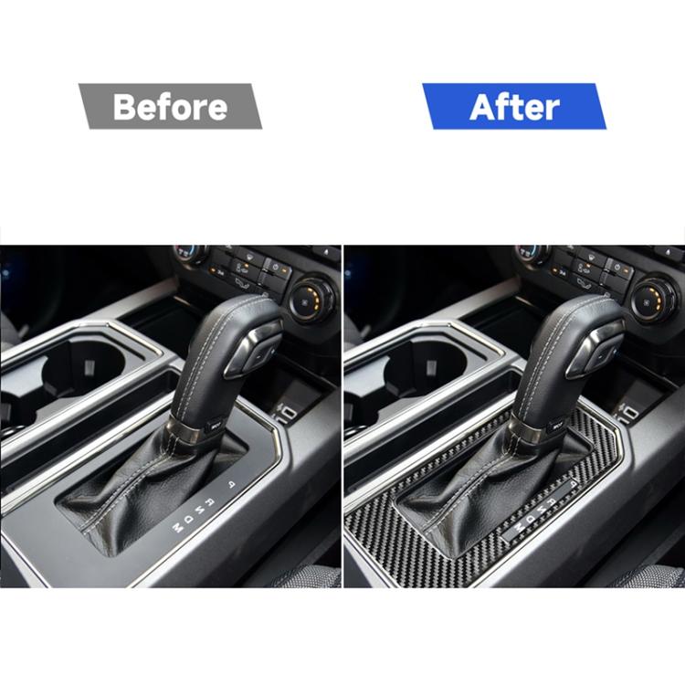 Car Carbon Fiber Gear Panel B Decorative Sticker for Ford F150 2017-2020, Right Drive, Gear Panel B, Right Drive