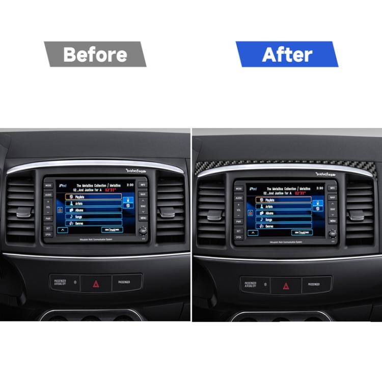 3 PCS Car Carbon Fiber Navigation System Set Decorative Sticker for Mitsubishi Lancer EVO 2008-2015, Left and Right Drive Universal, Navigation System Set