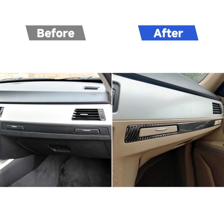 Carbon Fiber Car Left Driving Middle Control Decorative Sticker for BMW E90 / E92 / E93 2005-2012, Left Driving Middle Control
