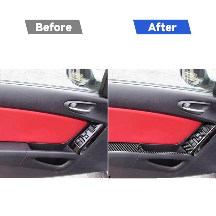 Car Carbon Fiber Main Driving Seat Lift Decorative Sticker for Mazda RX8 2004-2008, Left Drive High-configured, Main Driving Seat Lift, Left Drive High-configured
