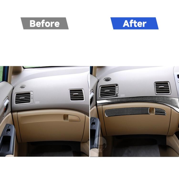 8 in 1 Car Carbon Fiber Front Passenger Seat Dashboard Decorative Sticker for Honda Civic 8th Generation 2006-2011, Right Drive, Front Passenger Seat Dashboard, Right Drive