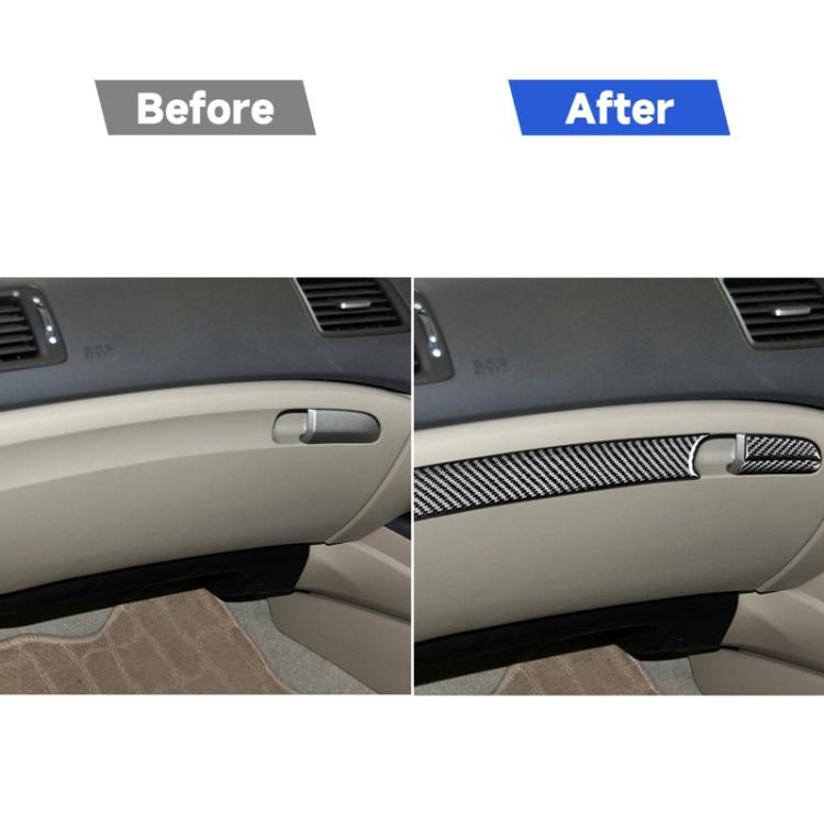 3 in 1 Car Carbon Fiber Front Passenger Seat Storage Box Decorative Sticker for Honda Civic 8th Generation 2006-2011, Right Drive, Front Passenger Seat Storage Box, Right Drive