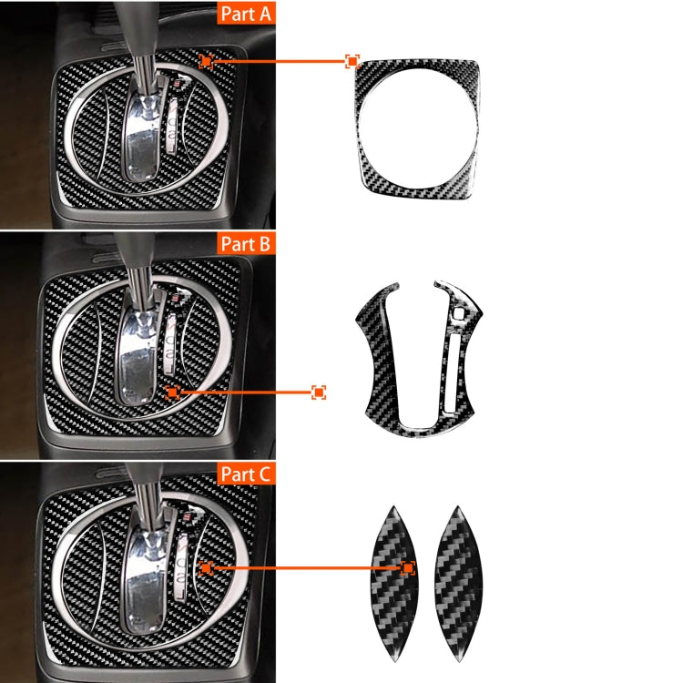 4 in 1 Car Carbon Fiber Automatic Gear Set Decorative Sticker for Honda Civic 8th Generation 2006-2011, Right Drive, Automatic Gear Set, Right Drive