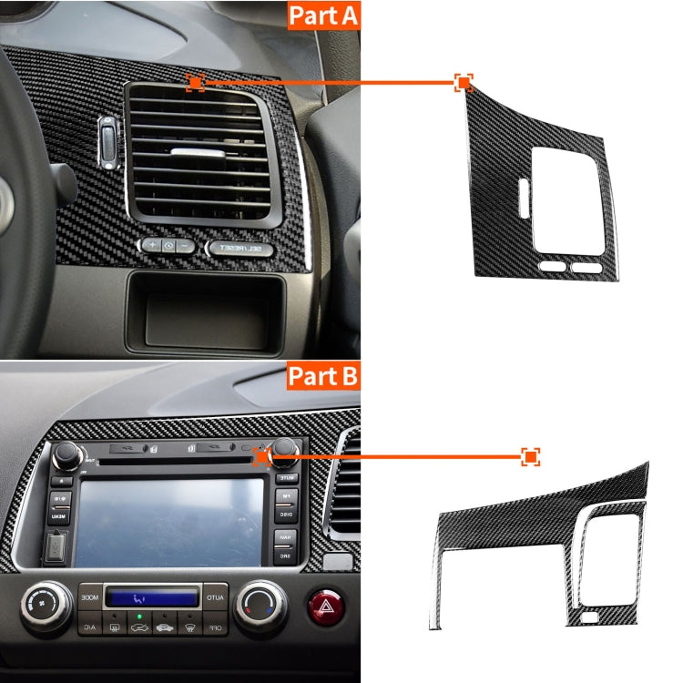 2 in 1 Car Carbon Fiber Driver Seat Left Side Air Outlet + Navigation Panel Decorative Sticker for Honda Civic 8th Generation 2006-2011, Right Drive, Driver Seat Left Side Air Outlet + Navigation Panel, Right Drive