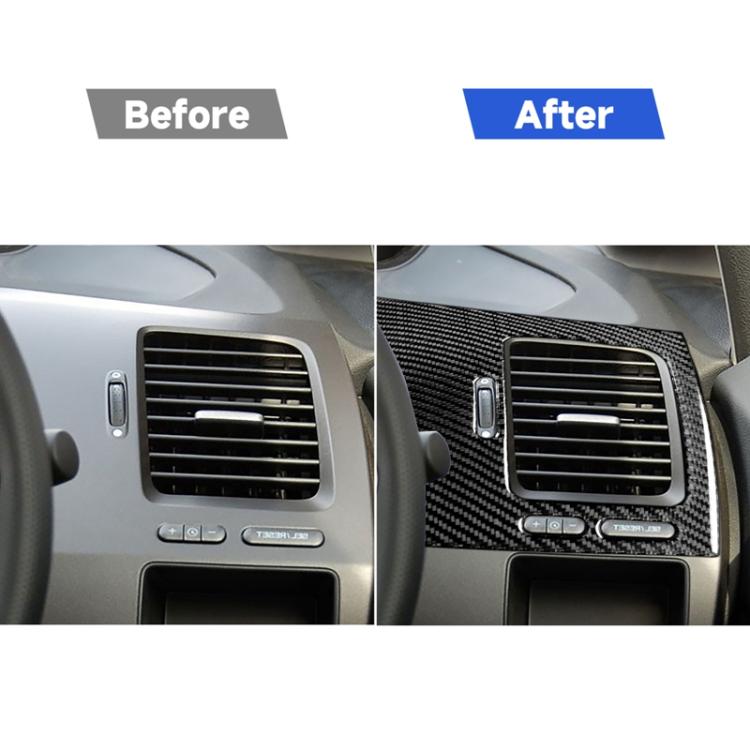 Car Carbon Fiber Driver Seat Left Side Air Outlet Panel Decorative Sticker for Honda Civic 8th Generation 2006-2011, Right Drive, Driver Seat Left Side Air Outlet Panel, Right Drive