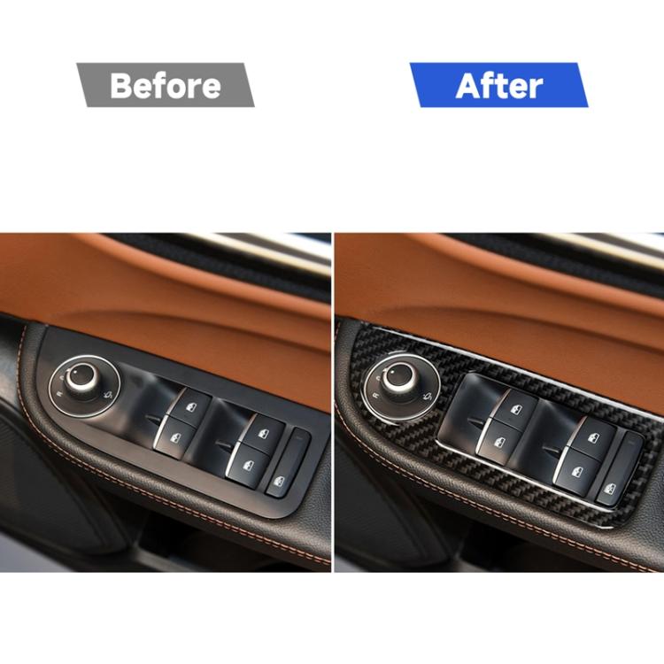 4 in 1 Car Carbon Fiber Window Button Panel Decorative Sticker for Alfa Romeo Giulia 2017-2019, Right Drive, Window Button Panel, Right Drive