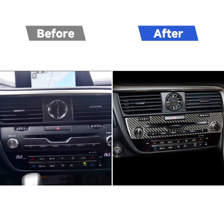 Car Carbon Fiber CD Panel Decorative Sticker for Lexus RX300 / 270 / 200T / 450h 2016-2019, Right Drive, CD Panel
