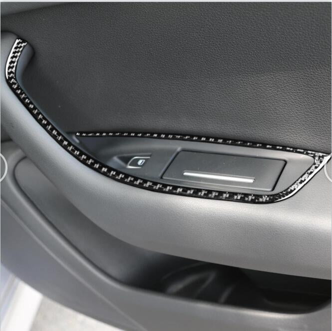 Car Carbon Fiber Glass Lifter Long Style Decorative Sticker for Audi A6 S6 C7 A7 S7 4G8 2012-2018, Right Drive, Glass Lifter, Right Drive
