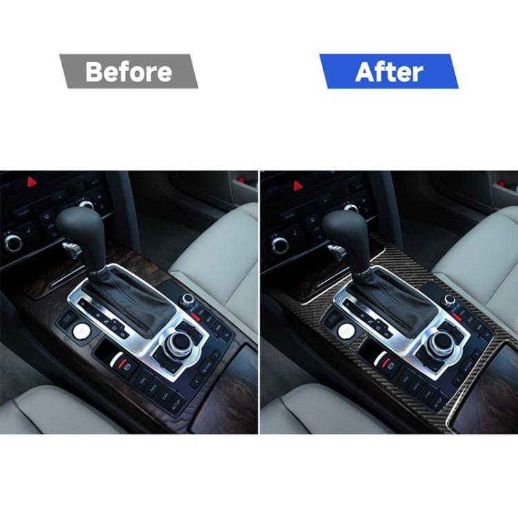Car Carbon Fiber Gear Shift Position + Side Panel Decorative Sticker for Audi A6 2005-2011, Left Drive, Low Configuration, Gear Shift Position Left Drive, Low Configuration