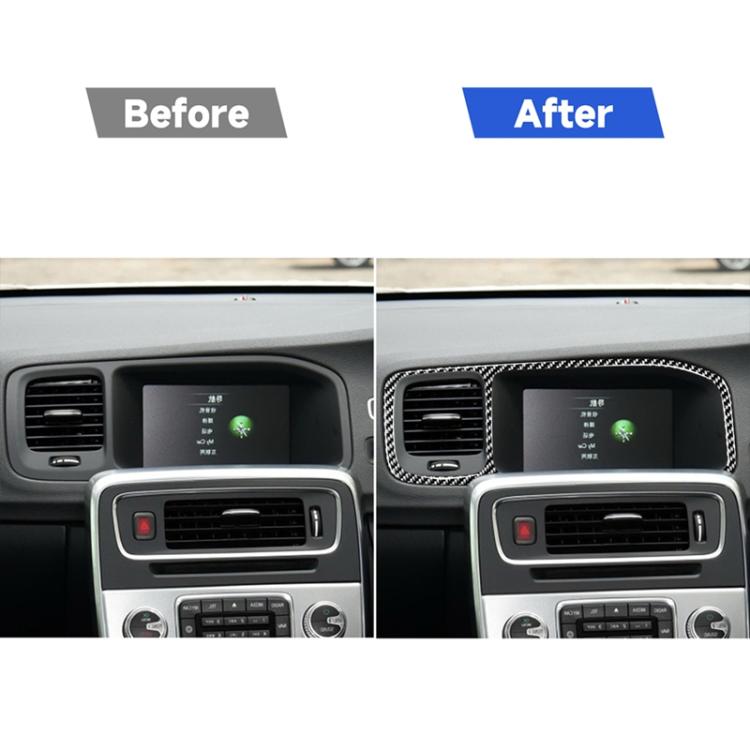 Car Carbon Fiber Navigation Frame Decorative Stickers for Volvo V60 2010-2017 / S60 2010-2018, Right Drive, Navigation Frame, Right Drive