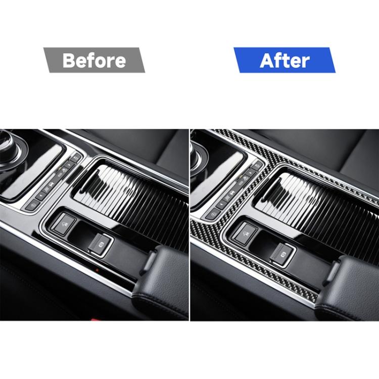 Car Carbon Fiber Central Control H Shape Decorative Stickers for Jaguar F-PACE X761 XE X760 XF X260 2016-2020, Left and Right Drive Universal, Central Control H Shape