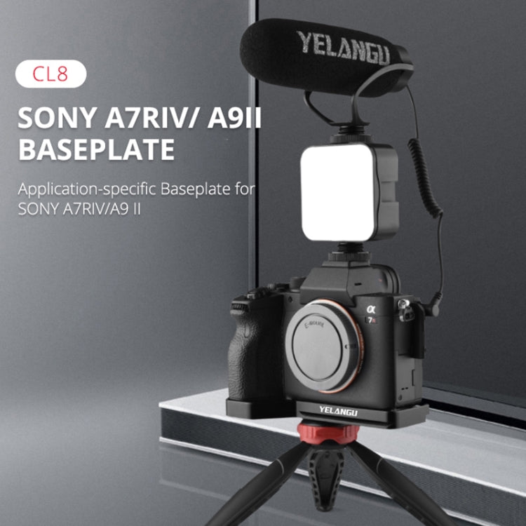 YELANGU CL8 Camera Expansion Board Base L Plate for Sony ILCE-9M2 / A9 II / ILCE-7RM4 / A7R IV, CL8 for Sony ILCE-9M2
