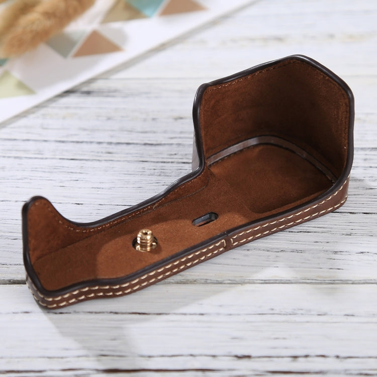 1/4 inch Thread PU Leather Camera Half Case Base for Sony Alpha 6100 / A6100, For Sony Alpha 6100 / A6100