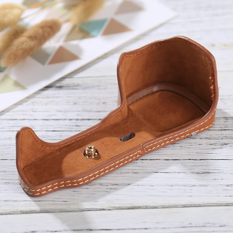 1/4 inch Thread PU Leather Camera Half Case Base for Sony Alpha 6100 / A6100, For Sony Alpha 6100 / A6100