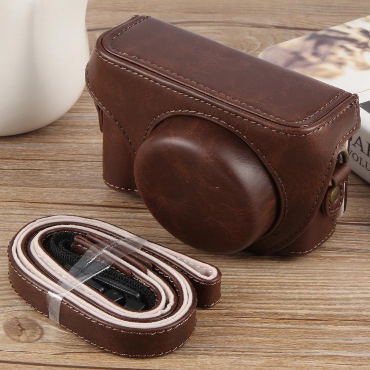 For Sony ZV-1F Vlog Camera Full Body Leather Camera Case Bag with Strap, For Sony ZV-1F