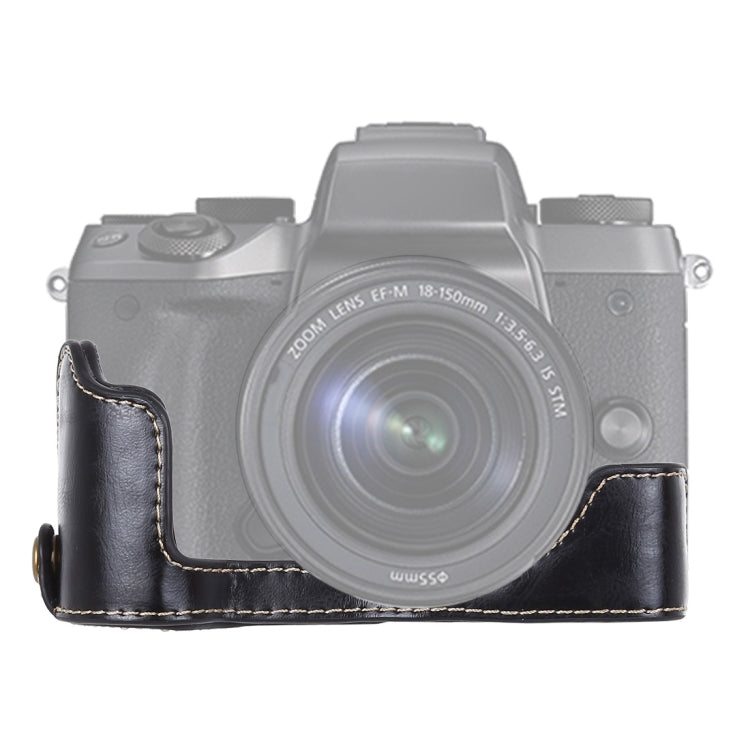 1/4 inch Thread PU Leather Camera Half Case Base for Canon EOS M5, For Canon M5