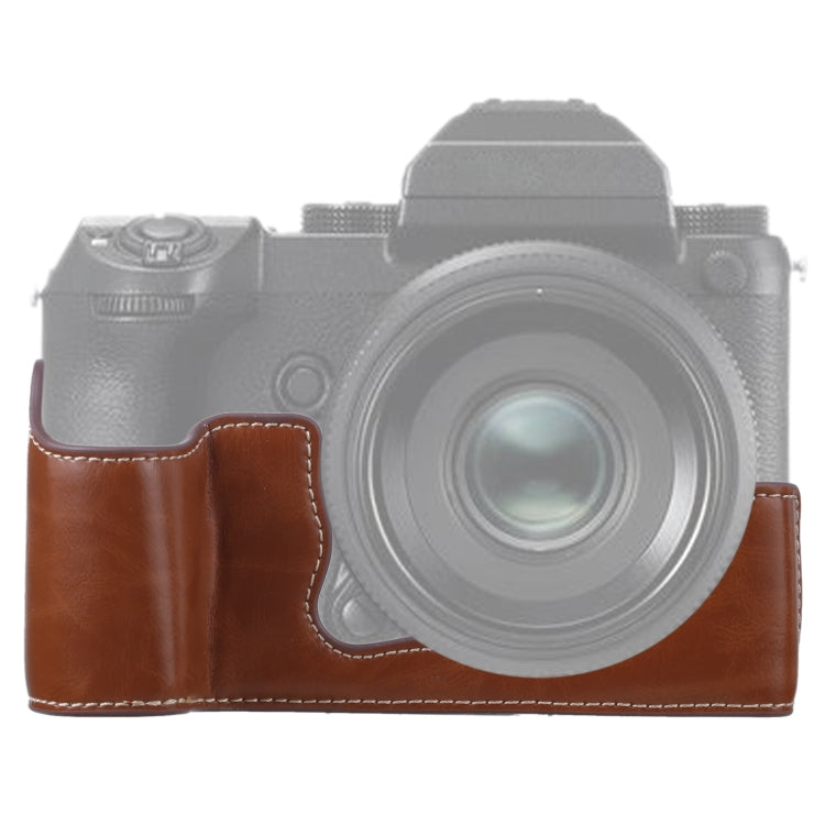 1/4 inch Thread PU Leather Camera Half Case Base for FUJIFILM GFX 50S, For FUJIFILM GFX 50S