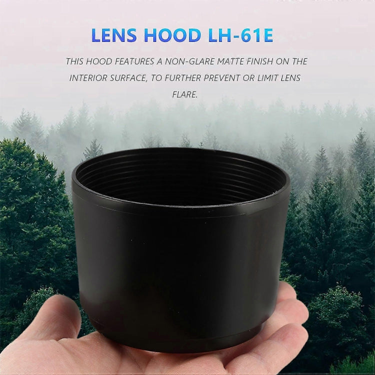 LH-61E Lens Hood Shade for Olympus ZUIKO DIGITAL ED 75-300mm F4-5.6 / ED 75-300mm F4.8-6.7 Lens, For Olympus LH-61E