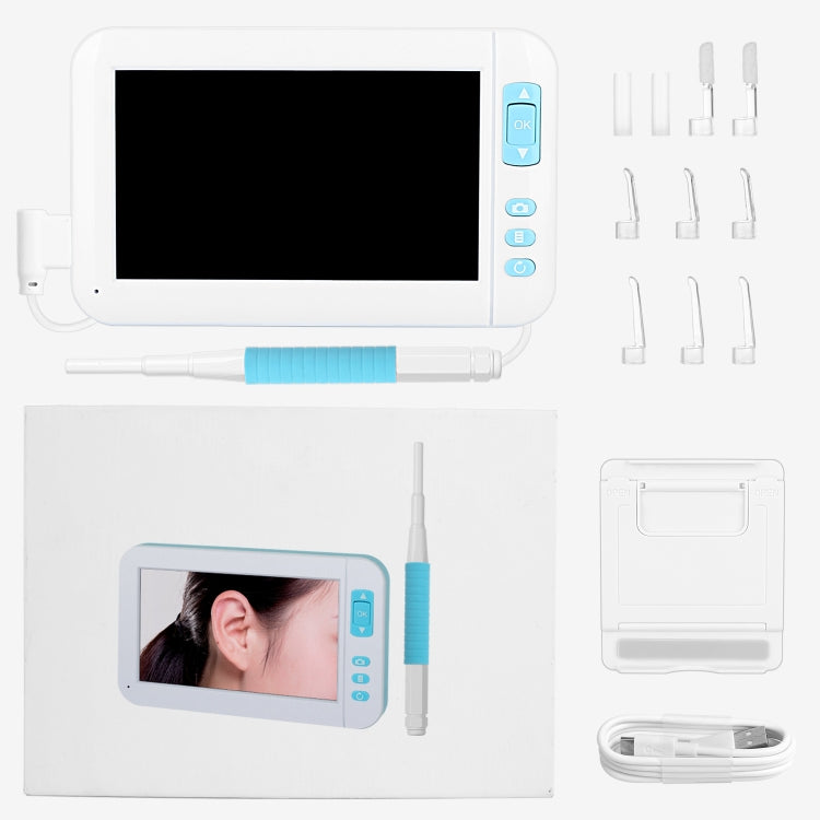 C01 4.3 Inch Screen Display HD1080P Visual Earspoon Endoscope with 6 LEDs, Diameter:5.5mm, C01 5.5mm