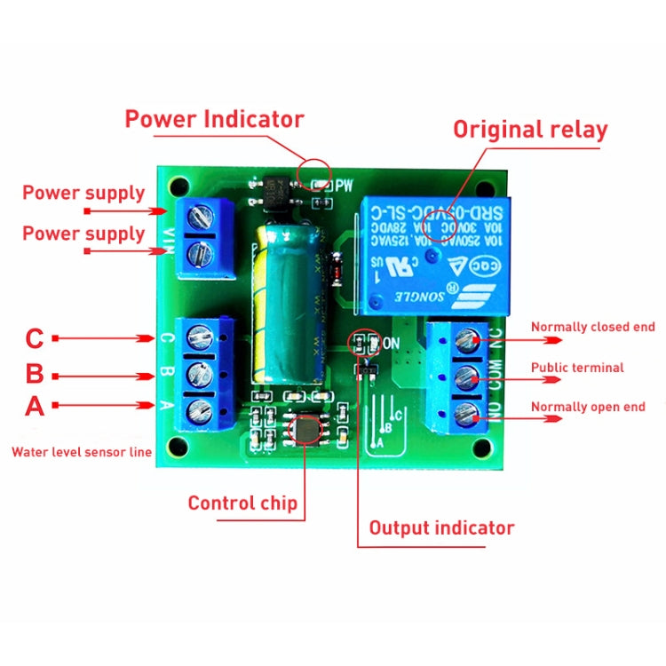 12V Full Auto Water Level Control Switch Module Water Tank Liquid Level Sensor Automatic Pumping Device, 12V