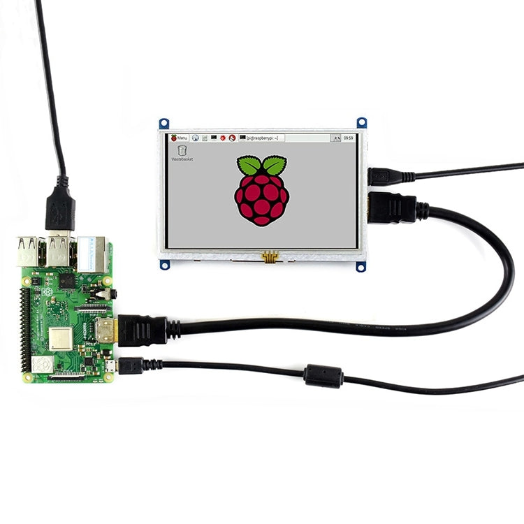 WAVESHARE 5 Inch HDMI LCD (B) 800x480 Touch Screen for Raspberry Pi Supports Various Systems, 5 Inch HDMI LCD (B)