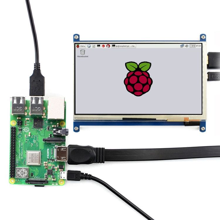 WAVESHARE 7 Inch HDMI LCD (C) 1024x600 Touch Screen for Raspberry Pi with Bicolor Case, 7 Inch HDMI LCD (C) with Case
