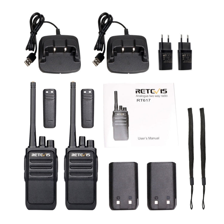 1 Pair RETEVIS RT617 0.5W PMR446 16CHS Two Way Radio Handheld Walkie Talkie, EU Plug, RT617