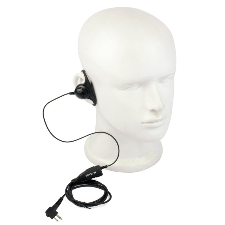 RETEVIS R-122 2 Pin D Shape Soft Ear Hook Earphone Microphone for Motorola GP68/GP88/GP300/2000/CT150/P040, R-122