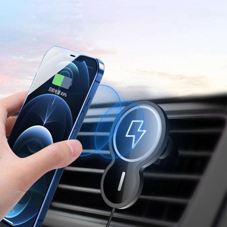 W34 Inverted Gourd-shaped Magnetic Car Wireless Charger Mobile Phone Holder