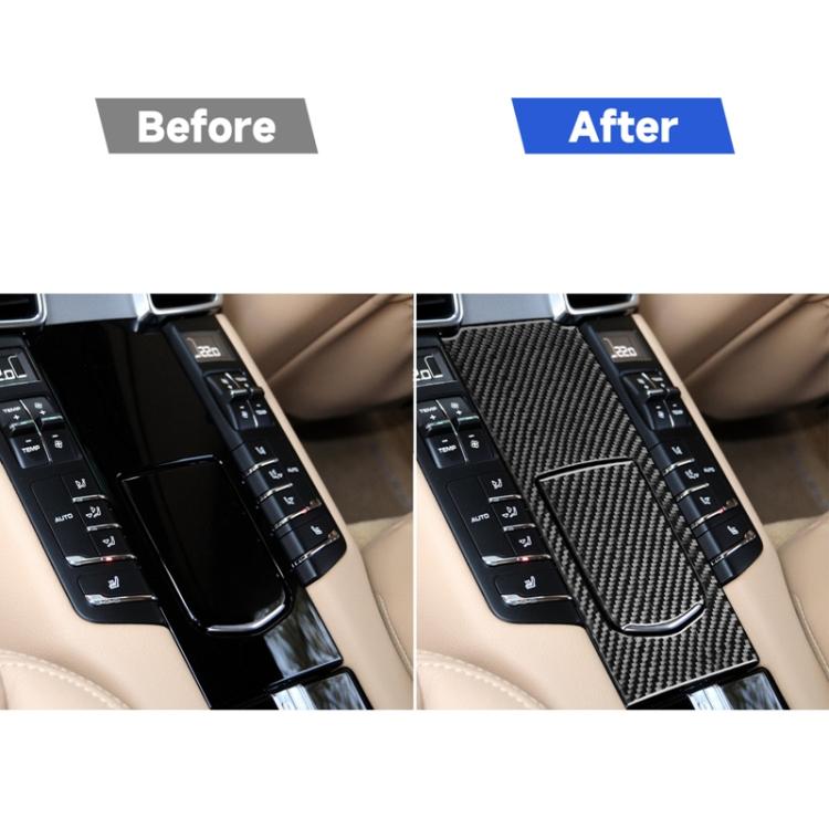 Car Carbon Fiber Rear Seat Multimedia Panel Decorative Sticker for Porsche Panamera 2010-2016, Left and Right Drive, Rear Seat Multimedia Panel