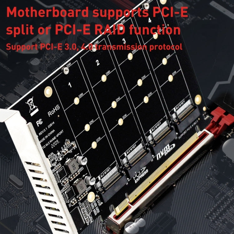 PH44 NVME 4 Disk Array Card PCI-E Signal Split Array Card